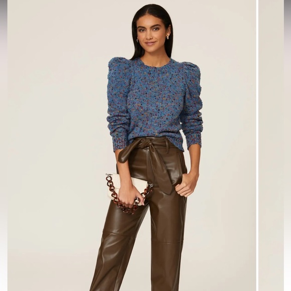 Koko + Mason Sweaters - Koko + Mason Puff Sleeve Confetti Knit Sweater